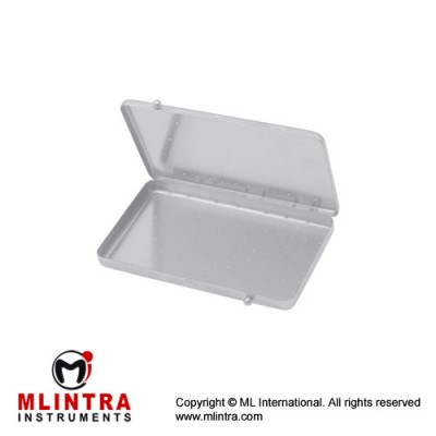 Needle Case Non-Perforated Lid and Bottom Stainless Steel, Size 150 x 95 x 13 mm
